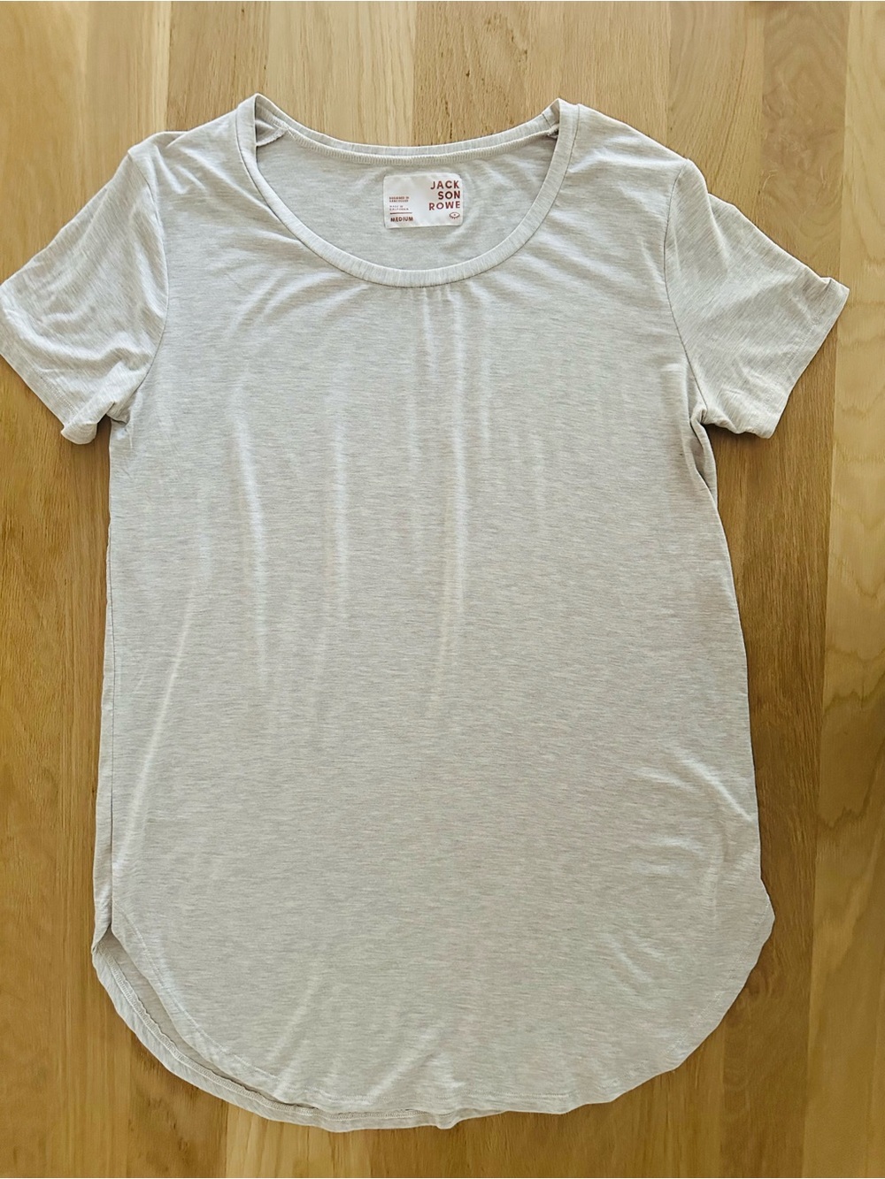 Canadian Brand Jackson Rowe Heathered oatmeal t-shirt tunic, M, great condition